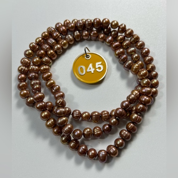 #45 Vintage Brown Baroque Pearl Necklace, 17.5" - Picture 9 of 9